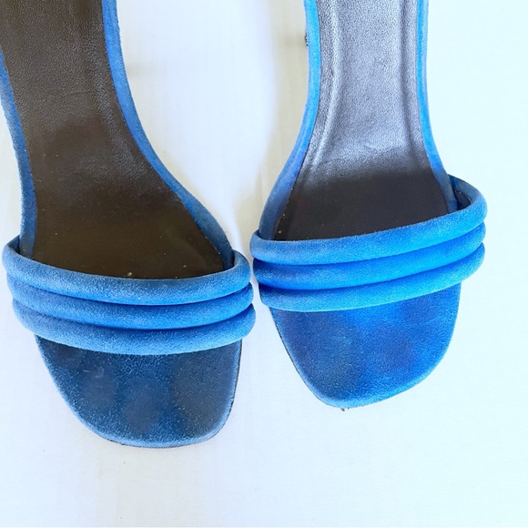Celine Royal Blue Suede Ankle Strap High Heel Sandal Size 37 - Picture 2 of 7